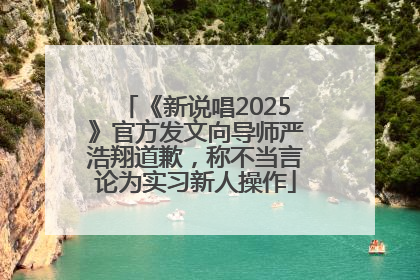 《新说唱2025》官方发文向导师严浩翔道歉，称不当言论为实习新人操作
