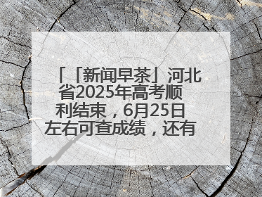 「新闻早茶」河北省2025年高考顺利结束，6月25日左右可查成绩，还有这些热点……