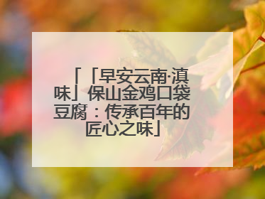 「早安云南·滇味」保山金鸡口袋豆腐：传承百年的匠心之味