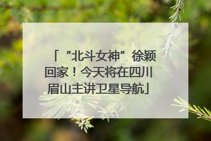 “北斗女神”徐颖回家！今天将在四川眉山主讲卫星导航