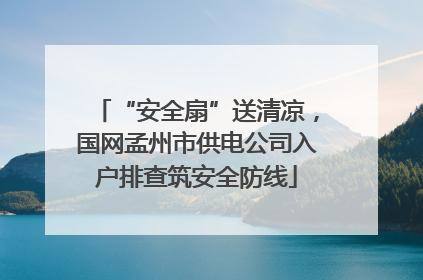 “安全扇”送清凉，国网孟州市供电公司入户排查筑安全防线