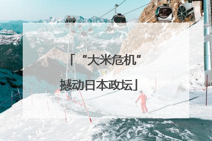 “大米危机”撼动日本政坛