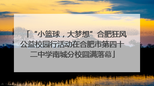 “小篮球，大梦想”合肥狂风公益校园行活动在合肥市第四十二中学南城分校圆满落幕