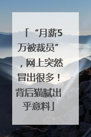 “月薪5万被裁员”，网上突然冒出很多！背后猫腻出乎意料