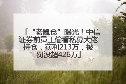 “老鼠仓”曝光！中信证券前员工偷看私募大佬持仓，获利213万，被罚没超426万