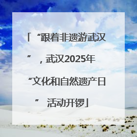 “跟着非遗游武汉”，武汉2025年“文化和自然遗产日” 活动开锣