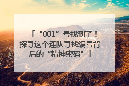 “001”号找到了！探寻这个连队寻找编号背后的“精神密码”