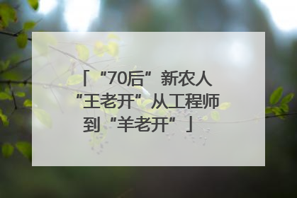 “70后”新农人“王老开”从工程师到“羊老开”
