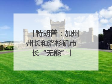 特朗普：加州州长和洛杉矶市长“无能”