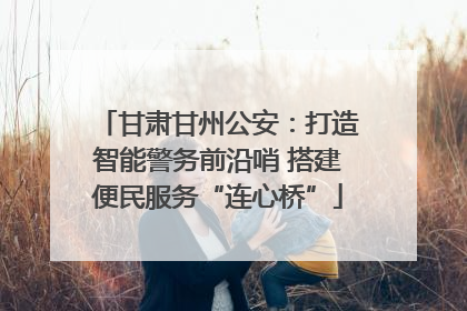 甘肃甘州公安：打造智能警务前沿哨 搭建便民服务“连心桥”