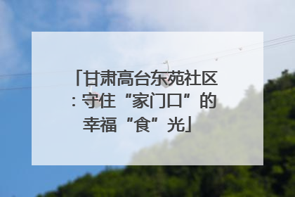 甘肃高台东苑社区：守住“家门口”的幸福“食”光