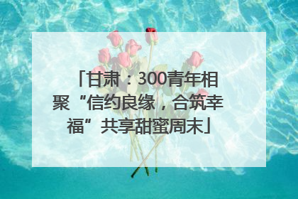 甘肃：300青年相聚“信约良缘，合筑幸福”共享甜蜜周末
