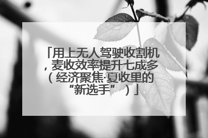用上无人驾驶收割机，麦收效率提升七成多（经济聚焦·夏收里的“新选手”）