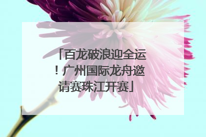 百龙破浪迎全运！广州国际龙舟邀请赛珠江开赛