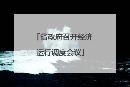 省政府召开经济运行调度会议