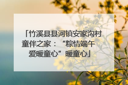 竹溪县县河镇安家沟村童伴之家：“粽情端午 爱暖童心”暖童心