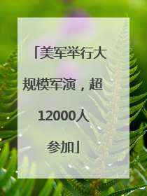 美军举行大规模军演，超12000人参加