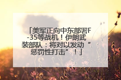 美军正向中东部署F-35等战机！伊朗武装部队：将对以发动“惩罚性打击”！