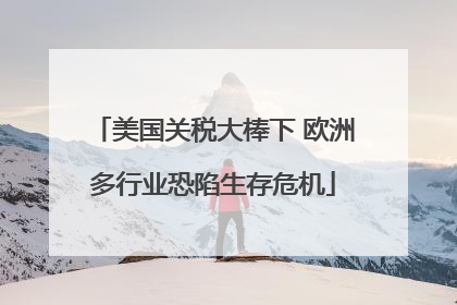 美国关税大棒下 欧洲多行业恐陷生存危机