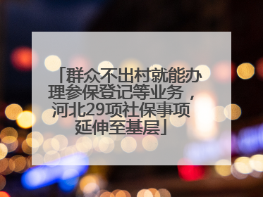 群众不出村就能办理参保登记等业务，河北29项社保事项延伸至基层