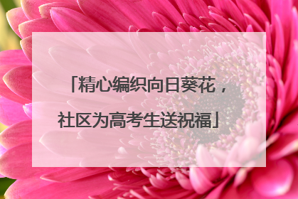 精心编织向日葵花，社区为高考生送祝福