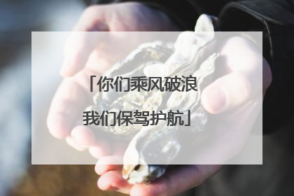 你们乘风破浪 我们保驾护航