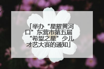 举办“星耀黄河口”东营市第五届“希望之星”少儿才艺大赛的通知