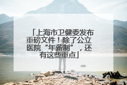 上海市卫健委发布重磅文件！除了公立医院“年薪制”，还有这些重点