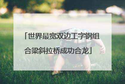 世界最宽双边工字钢组合梁斜拉桥成功合龙