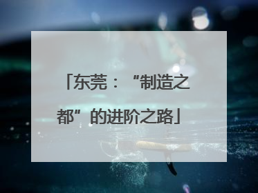 东莞：“制造之都”的进阶之路