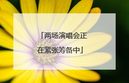 两场演唱会正在紧张筹备中