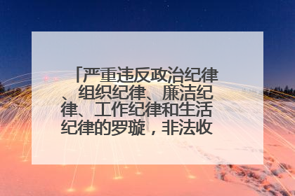 严重违反政治纪律、组织纪律、廉洁纪律、工作纪律和生活纪律的罗璇，非法收受他人巨额财物