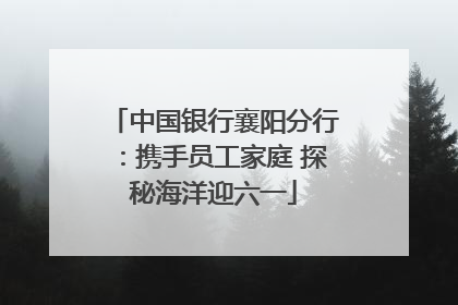 中国银行襄阳分行：携手员工家庭 探秘海洋迎六一