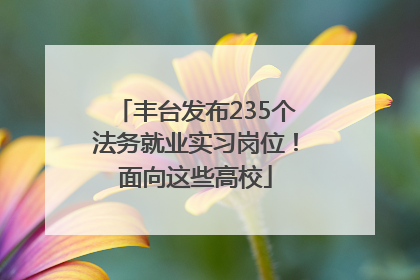 丰台发布235个法务就业实习岗位！面向这些高校