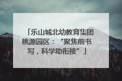 乐山城北幼教育集团桃源园区：“聚焦前书写，科学助衔接”