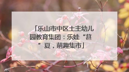 乐山市中区土主幼儿园教育集团：乐娃“葚”夏，萌趣集市