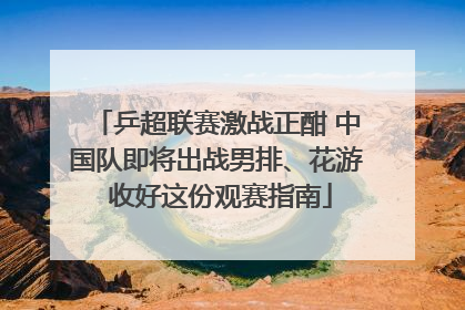 乒超联赛激战正酣 中国队即将出战男排、花游 收好这份观赛指南