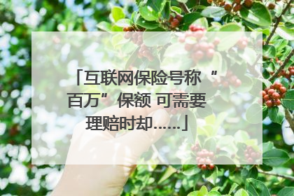 互联网保险号称“百万”保额 可需要理赔时却……
