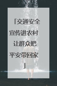 交通安全宣传进农村 让群众把平安带回家