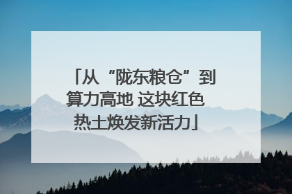 从“陇东粮仓”到算力高地 这块红色热土焕发新活力