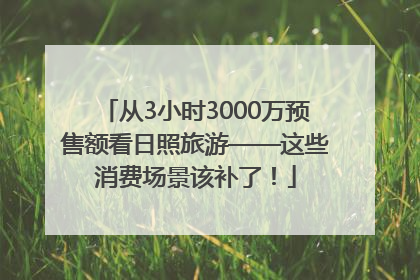 从3小时3000万预售额看日照旅游——这些消费场景该补了！