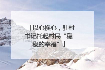 以心换心，驻村书记托起村民“稳稳的幸福”