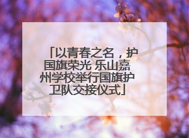 以青春之名，护国旗荣光 乐山嘉州学校举行国旗护卫队交接仪式