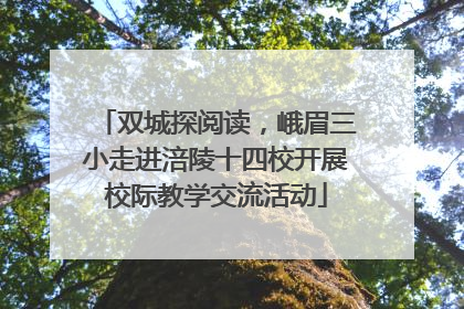 双城探阅读，峨眉三小走进涪陵十四校开展校际教学交流活动
