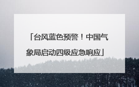 台风蓝色预警！中国气象局启动四级应急响应