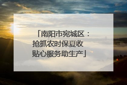 南阳市宛城区：抢抓农时保夏收 贴心服务助生产