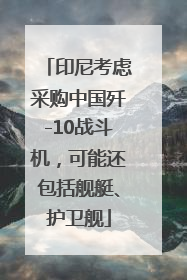 印尼考虑采购中国歼-10战斗机，可能还包括舰艇、护卫舰