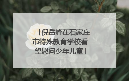 倪岳峰在石家庄市特殊教育学校看望慰问少年儿童