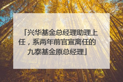 兴华基金总经理助理上任，系两年前官宣离任的九泰基金原总经理