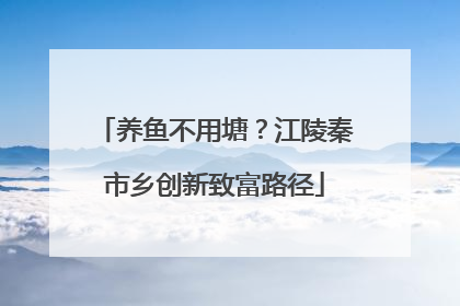 养鱼不用塘？江陵秦市乡创新致富路径